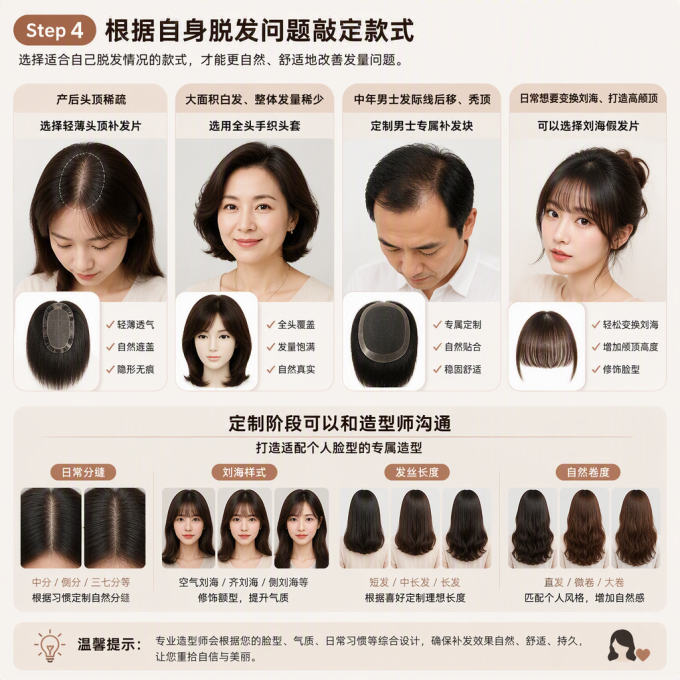 第四步，根据自身脱发问题敲定款式